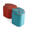 outdoor poufs blue red sunbrella