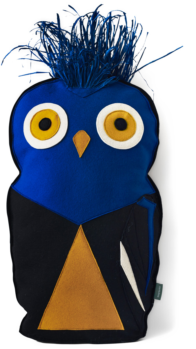 design by nico blue bird cushion